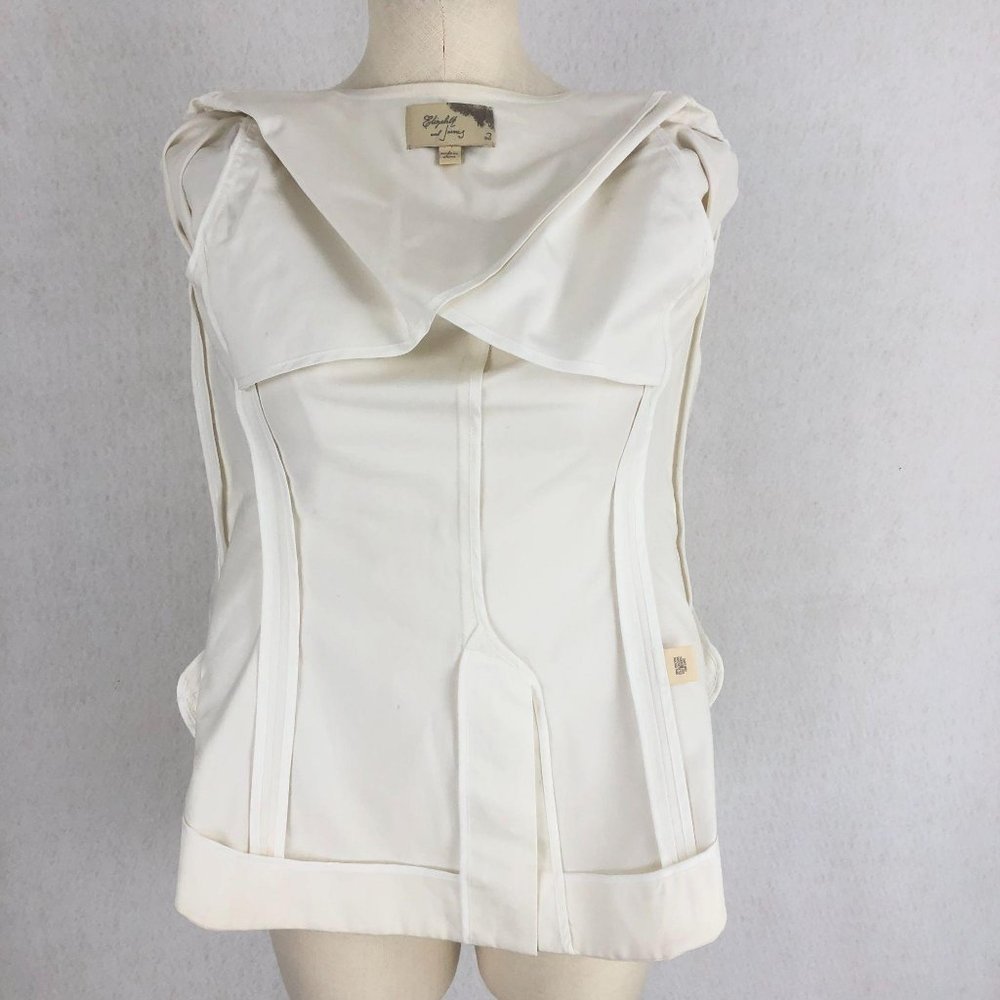 Elizabeth & James White Button Blazer Jacket Sz 2 - Picture 8 of 11